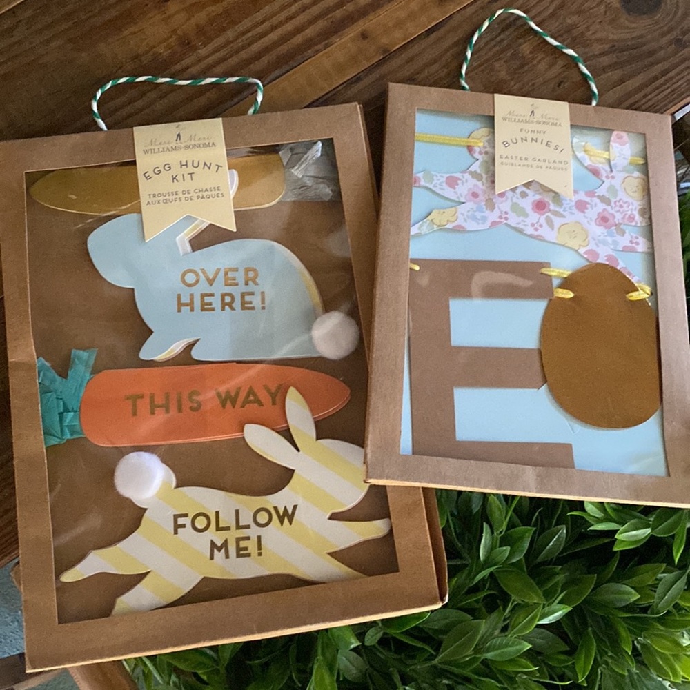 Williams Sonoma Meri Meri Easter Egg Hunt Kit and Funny Bunnies Garland Set 🐰